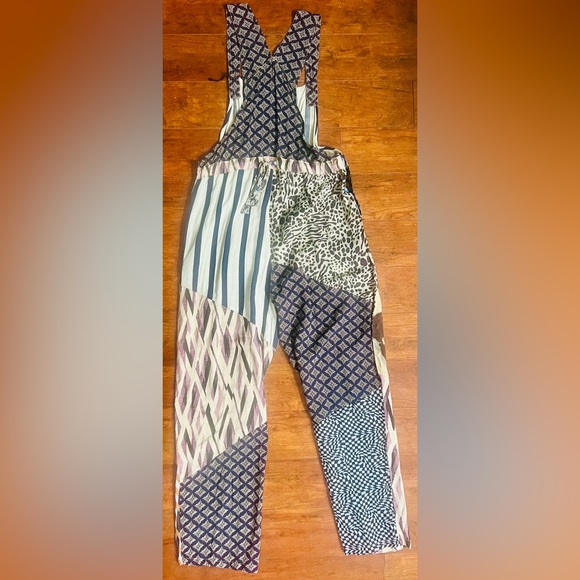 SACRED THREADS ANIMAL PRINT PATCHWORK OVERALL JUMPER WOMENS SIZE L/XL~NWOT - Picture 7 of 12